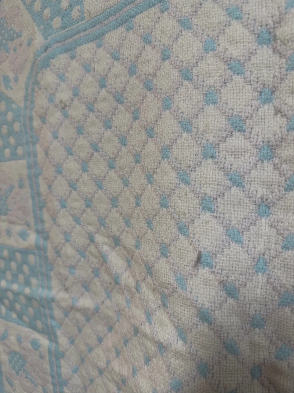 Vintage Carriage Boutique Pink Blue Teddy Bear Blanket